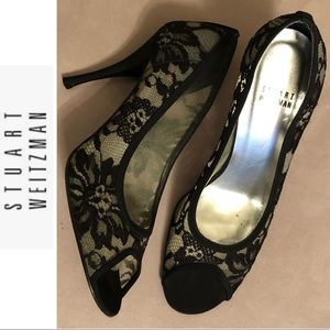 Stuart Weitzman Leather PeepToe Heels